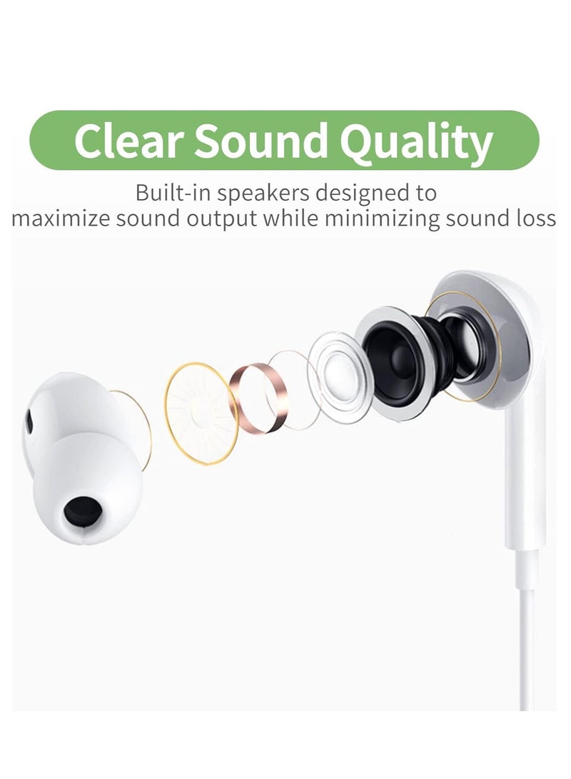 سماعات رأس USB C، سماعات أذن من النوع C سلكية مع ميكروفون وتحكم في مستوى الصوت، سماعات أذن عازلة للضوضاء لهاتف Google Pixel Oneplus Samsung Galaxy iPad Pro وMacBook - Image 3