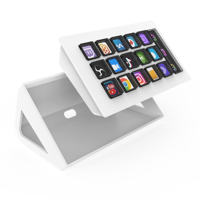 Virtual Keyboard 15 Customizable LCD Keys Efficient Multitasking 4-Layer Virtual Keyboard - Powerful Integrated Control Virtual Keyboard for Live Streaming, Music Production, Game Programming, Image E - Image 3
