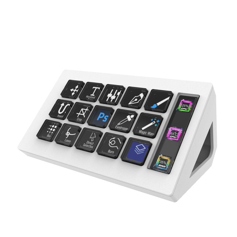 Virtual Keyboard 15 Customizable LCD Keys Efficient Multitasking 4-Layer Virtual Keyboard - Powerful Integrated Control Virtual Keyboard for Live Streaming, Music Production, Game Programming, Image E - Image 1