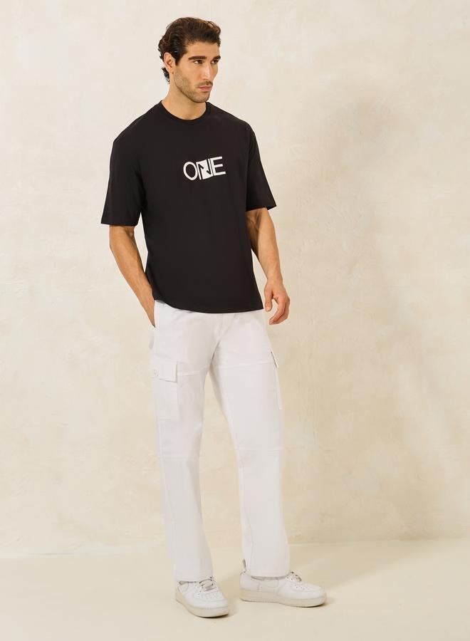 Styli Chest Minimal Print Oversized Cotton Rich T-Shirt - Image 2