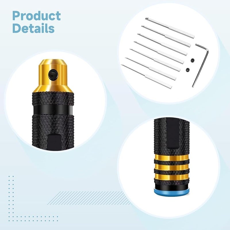 7 في 1 نموذج سكريبر بمقبض ألومنيوم و7 شفرات من الفولاذ التنغستن لنماذج الراتنج والبلاستيك - Image 5