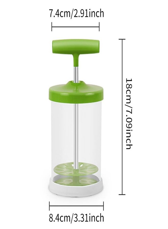 Loyanger Manual Whipping Cream Dispenser,Handheld DIY Milk Frother Cake Hand Pump for Shop Kitchen Salad Dressings Frothy Drinks Milk Frother Foam Maker(COLOR:Green) - Image 2