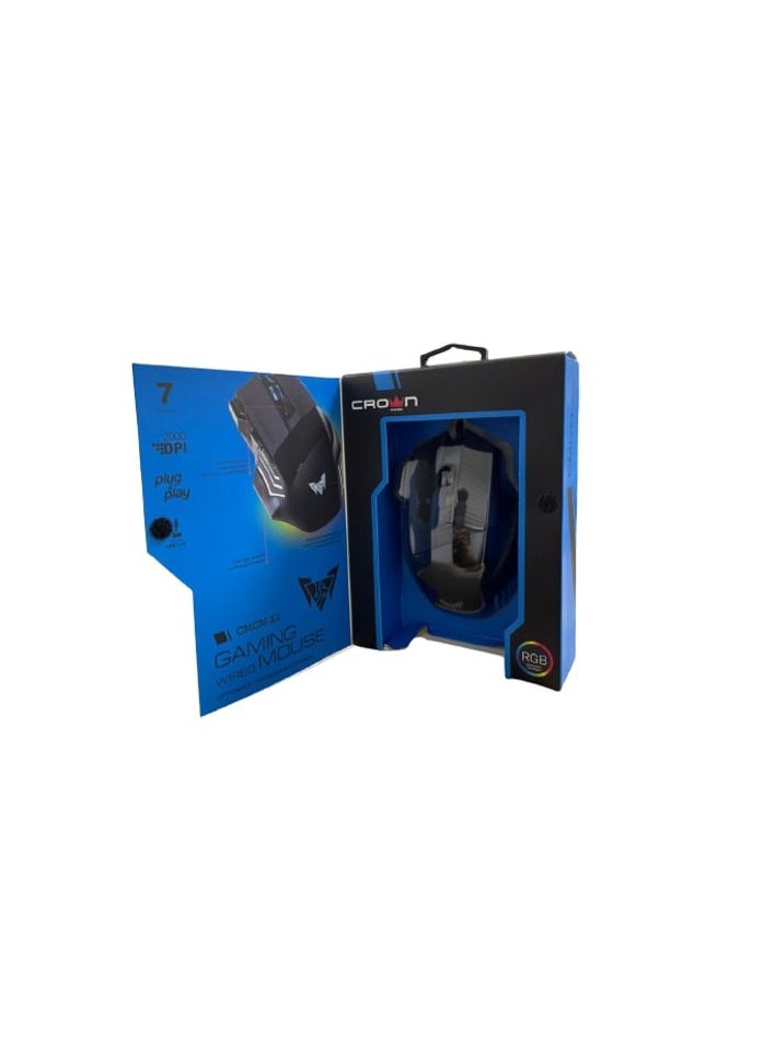 كراون مايكرو فأرة ألعاب سلكية من Crown CMGM-X2 - فأرة ألعاب سلكية، حتى 2000 نقطة في البوصة، زر 7D، مدى 1.5 متر | CMGM-X2  - Image 3