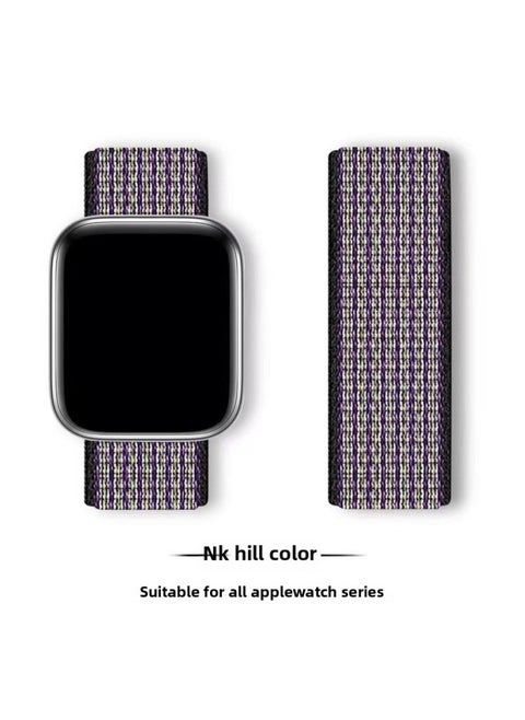 Suitable For Iwatch1-s9 Strap Light Mint/Ocean Blue Nylon Loop Velcro Wristband For Apple Watch Strap-Color:50# Dune Color-Specifications:38/40/41mm