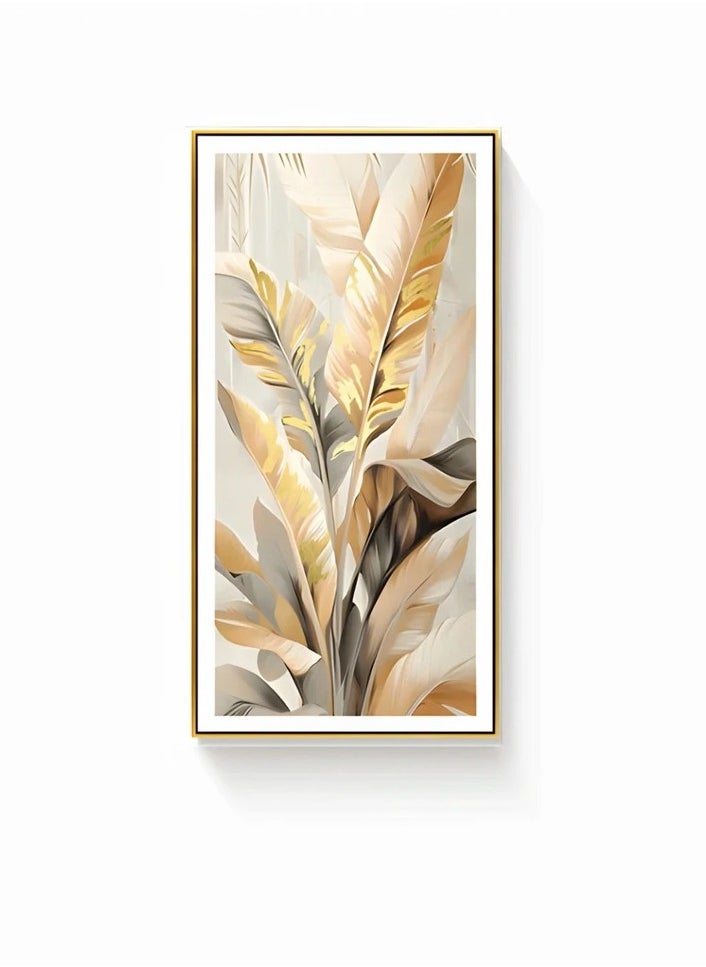 Neo Front triking Leather Art with 3D Texture and Gold Leaf in Black Gold Frame - 70*140 cm LTM-24080141  - Image 1
