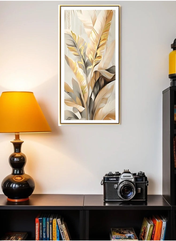 Neo Front triking Leather Art with 3D Texture and Gold Leaf in Black Gold Frame - 70*140 cm LTM-24080141  - Image 3