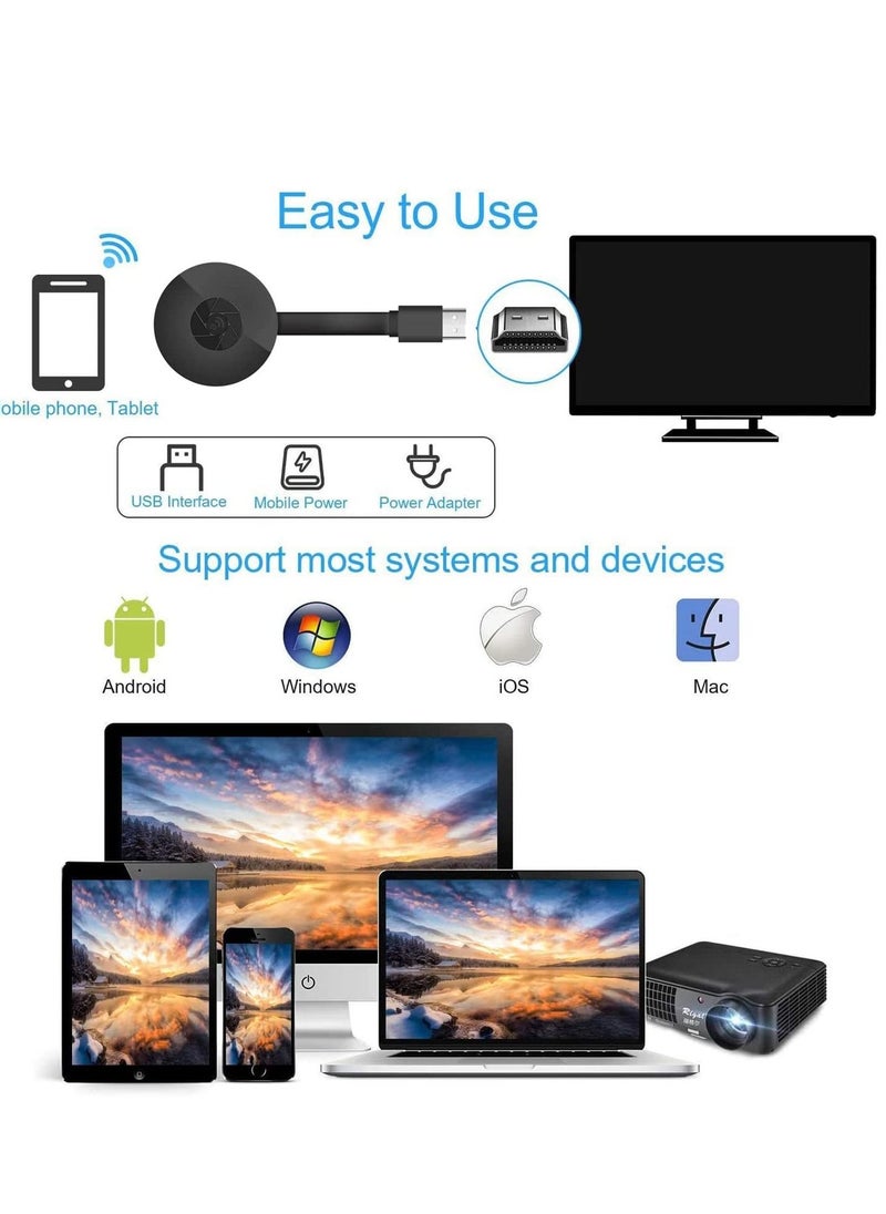 Ntech NTECH Wireless Display Dongle HDMI WiFi Portable 4K Streaming Video TV Receiver Adapter Mirroring Screen Chrome Cast Black  - Image 3