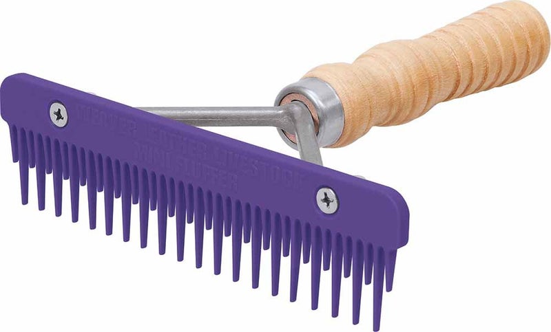Weaver Leather Mini Fluffer Comb with Wood Handle, Purple, 69-6046-PU - Image 5