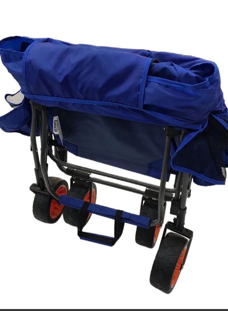 Camping Folding Trolley Shopping Cart with Wheels Table Larger Capacity Durable Beach Cart T004 - Image 4