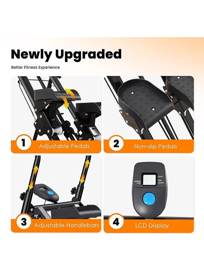 XiuWoo Vertical Climber, Pro Stair Stepper for Full-Body Workout, Compact & Foldable Cardio Exercise Stair Climber with Extended Step Range, Improved & Adjustable Handlebar & Pedals. - Image 4