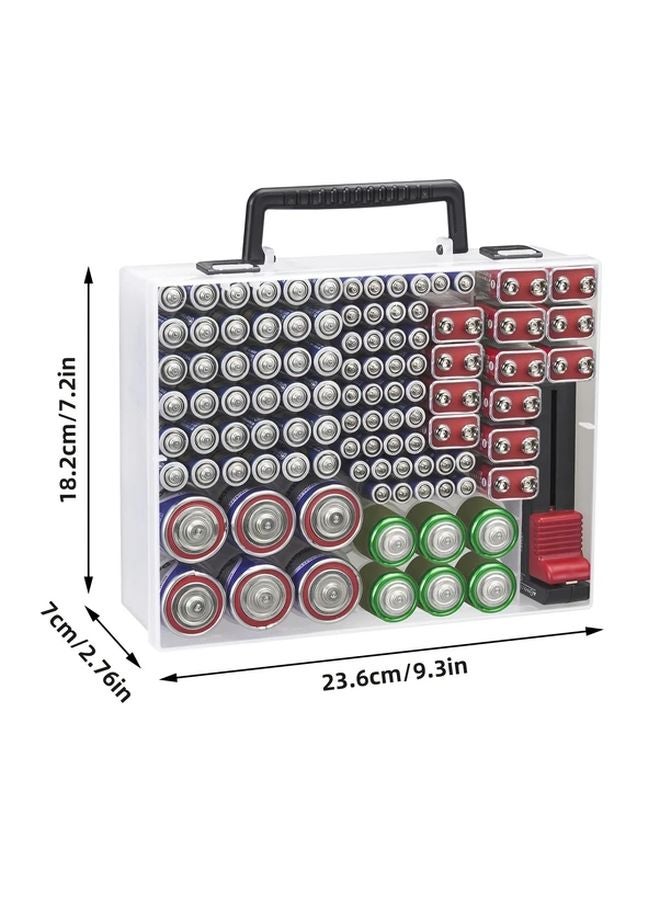 Black Battery Organizer Storage Case Holds AA AAA C D 9V CR2032 CR2025 95 Batteries - Image 4