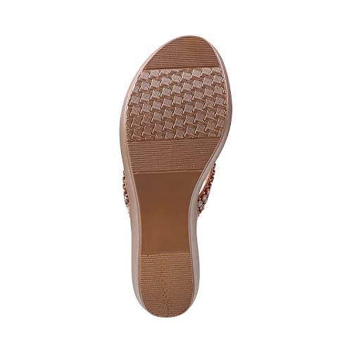 Metro Womens Synthetic Rose Gold Slippers (Size (7 UK (40 EU)) - Image 4