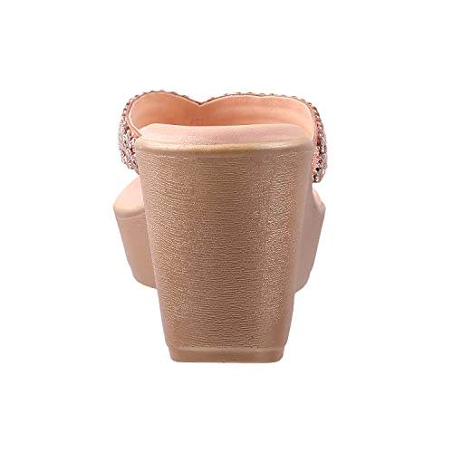 Metro Womens Synthetic Rose Gold Slippers (Size (7 UK (40 EU)) - Image 3