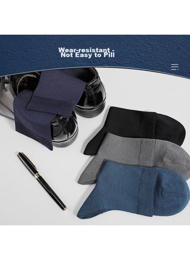LANG SHA Langsha Modal Silk Socks For Men, Mid-calf Socks, Autumn Breathable Sweat-absorbing Black Business Short Socks, Spring And Autumn - Image 5