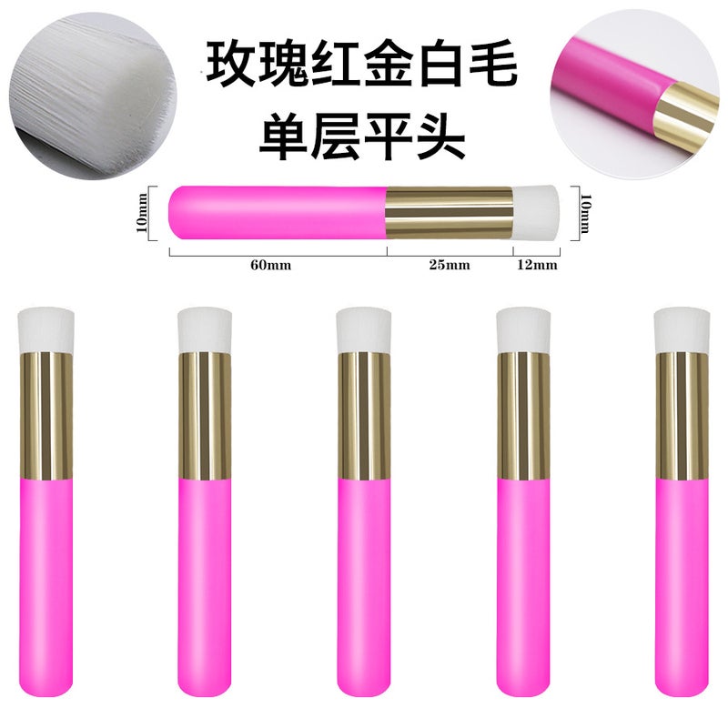 Solid Wood Nasal Wash Brush To Clean Pores, Makeup Brush, Nose Shadow Brush, Cleansing Flat Brush, Wood Color Small Nose Brush, Blackhead Removal Brush - Image 1