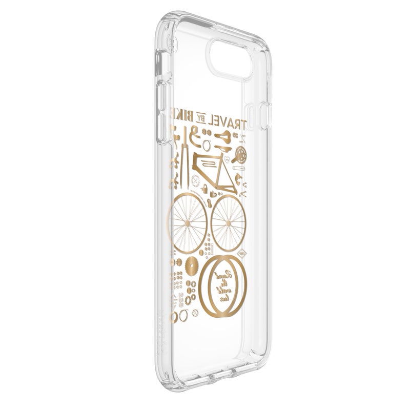 Speck iPhone 8 Plus Presidio Clear + Print Case, IMPACTIUM 8-Foot Drop Protected iPhone Case that Resists UV Yellowing, Metallic Yellow Gold/Clear - Image 5