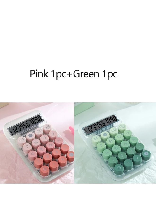 حاسبة متدرجة وردية شفافة بعرض 10 أرقام وأزرار كبيرة وشاشة LED للاستخدام المكتبي - Image 2