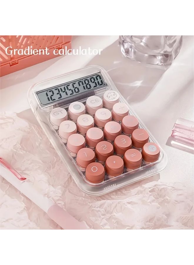 حاسبة متدرجة وردية شفافة بعرض 10 أرقام وأزرار كبيرة وشاشة LED للاستخدام المكتبي - Image 4