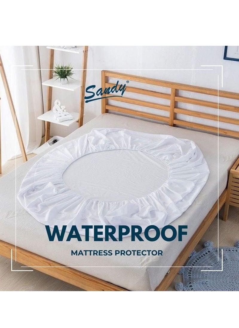 Sandy SANDY Latex Premium Waterproof Mattress Protector with Perfect Fit All Around Elastics Deep Pocket Up to 32cm , Hypoallergenic, Breathable and Dust Mite Protecting, ( 200X120), White  - Image 3