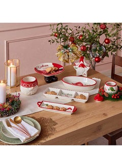 Home Box Blovec Christmas Ceramic Tray 33.5 x 3.2 x 12 cm  - Image 5
