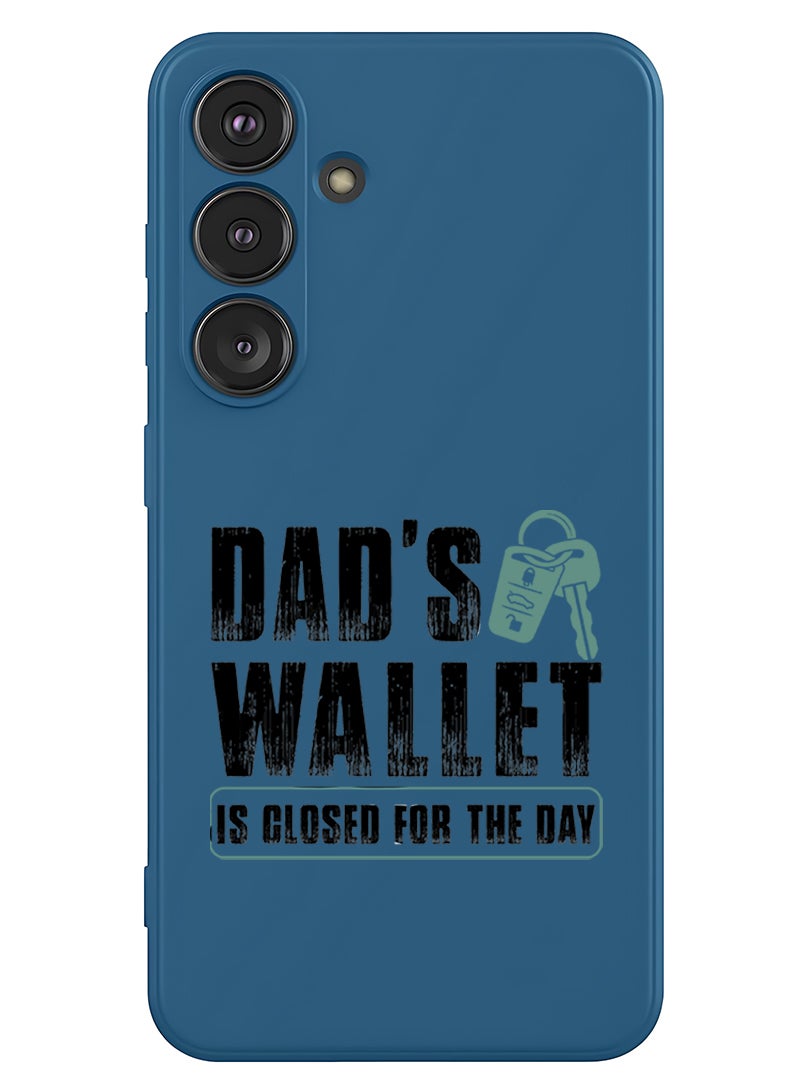 Theodor Protective Slim Fit Case Liquid Silicone Cover with Full Body Protection Anti-Scratch Shockproof Case For Samsung Galaxy S25 Plus (Blue) - Dads wallet Black - Image 1