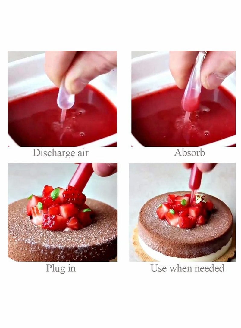 Cupcakes Pipettes,250PCS 4 ml Plastic Strawberry Pipettes Mini Squeeze Dropper Liquid Injector for Strawberries, Cupcake, Chocolate, Birthday Party and Holiday Decoration