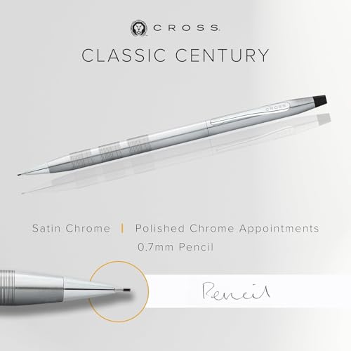 Cross Classic Century Refillable Pencil Presented in a Luxury Gift Box - Medium Point, Black Ink, Satin Chrome - Image 2