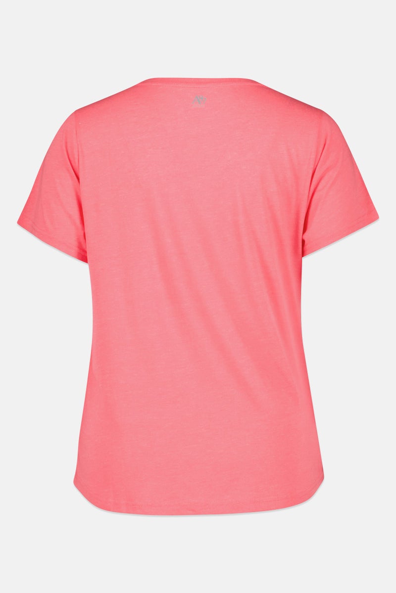 Aeropostale Women Plus Size Short Sleeves Outdoor T-Shirt, Pink - Image 3