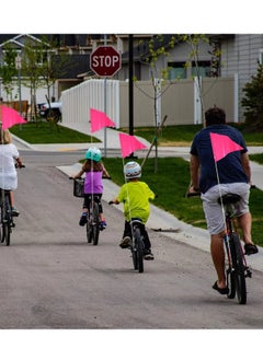 KASTWAVE 6ft Bike Safety Flag with Fiberglass Pole & Mounting Bracket, Bike Trailer Safety Flag, with Bicycle Mounting Bracket Height, Visibility Bicycle Safety Flag for Kids & Adults (Pink)  - Image 3