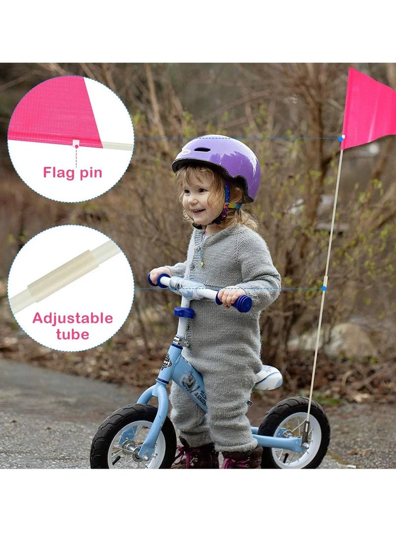 KASTWAVE - 6ft Bike Safety Flag with Fiberglass Pole & Mounting Bracket, Bike Trailer Safety Flag, with Bicycle Mounting Bracket Height, Visibility Bicycle Safety Flag for Kids & Adults (Pink) - Image 1
