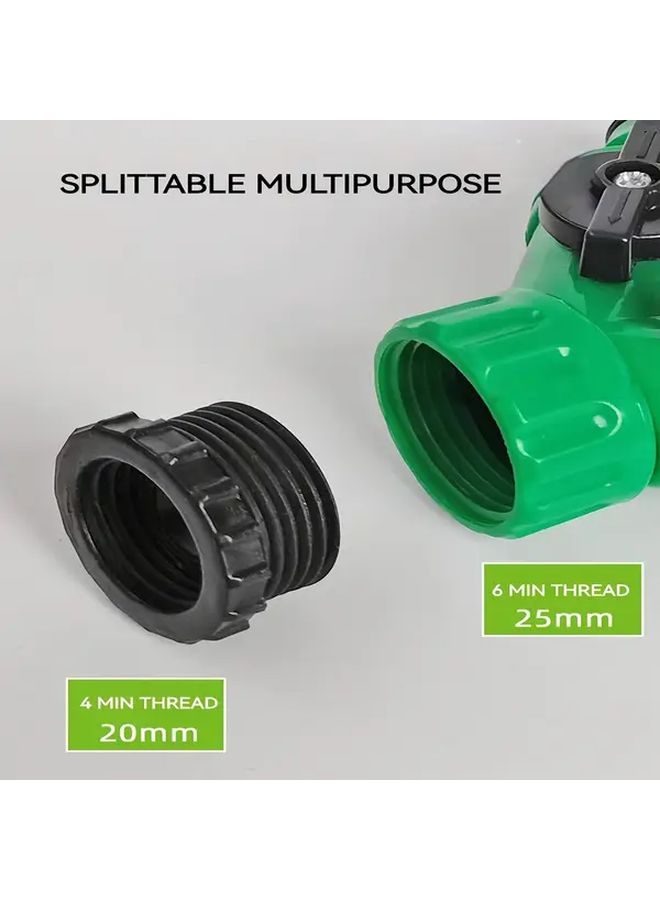 Green 2 Outlet Lawn Irrigation Sprinkler Y Adapter Durable Professional Garden Hose Connector Universal Thread Standard Plastic Water Pipe Distribution Spigot - Image 5