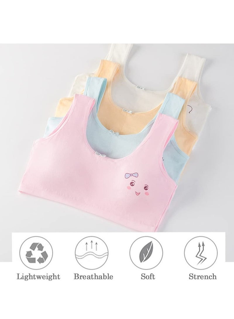 سُترات تدريب للفتيات، سُترات رياضية للمراهقات للأطفال 8-10، 10-12، 12-14، 14-16، ملابس داخلية بدون خياطة مع وسادات قابلة للإزالة (4 قطع) - Image 4