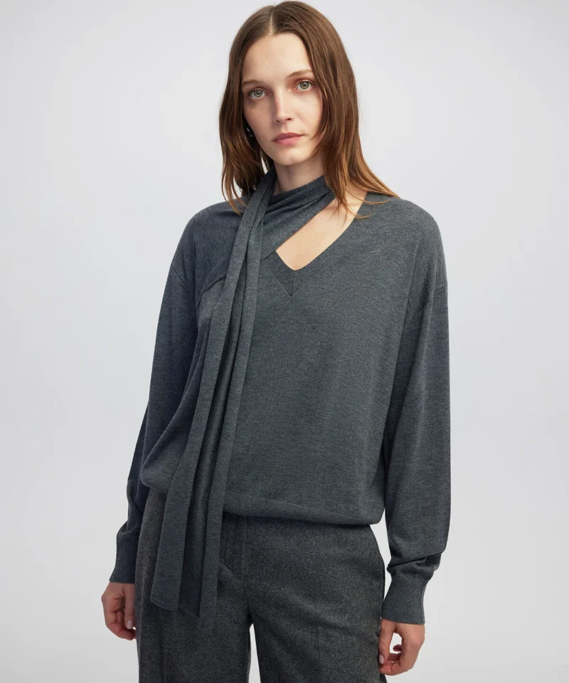 ابيكول Scarf Knit Sweater
