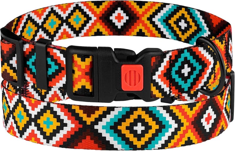 CollarDirect Nylon Dog Collar Aztec Geometric Pattern Aztec Sunset 14-18 inch - Image 5