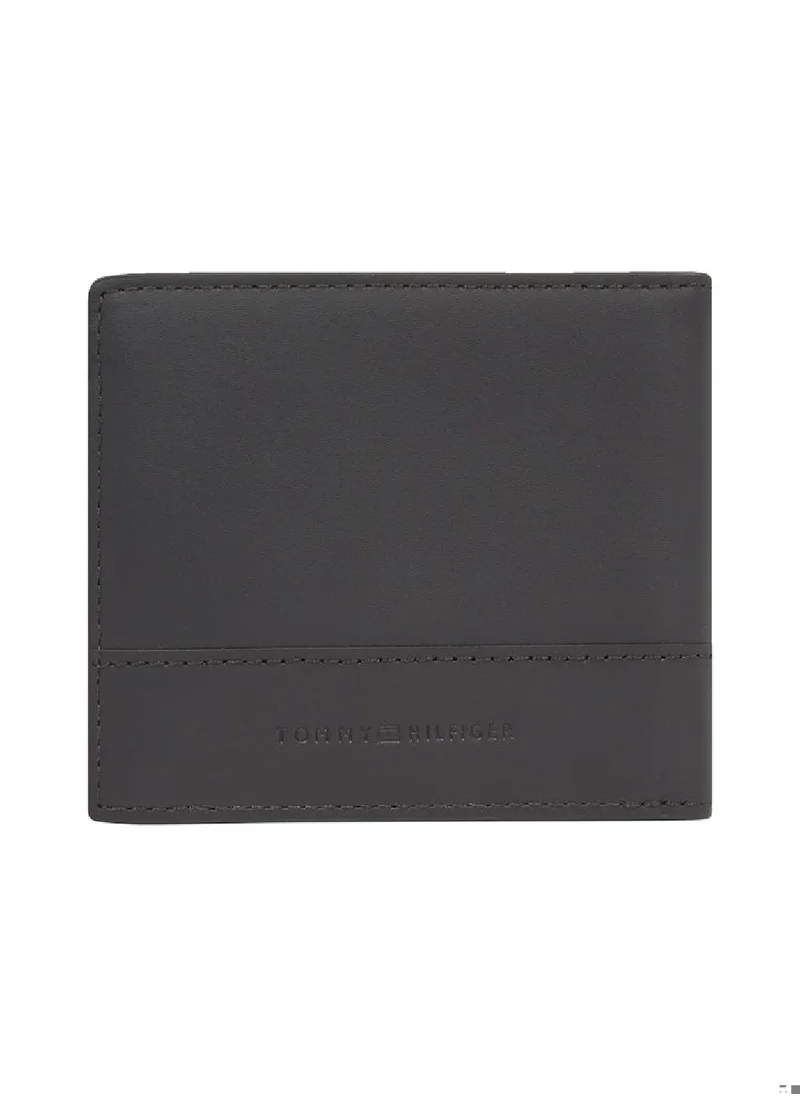 TOMMY HILFIGER Men's Corporate Bifold Wallet - Leather, Black