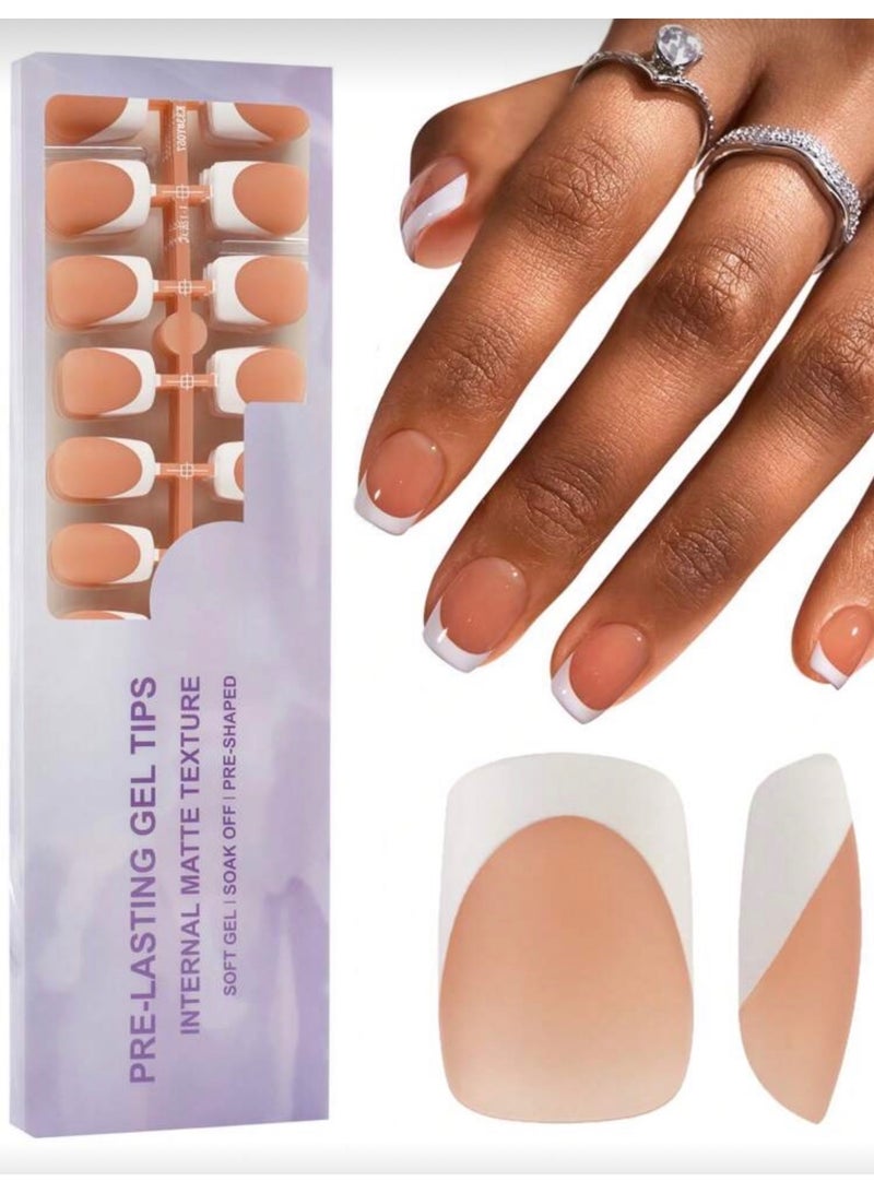 Shein Jelly Artificial Nails with White Tips 150pcs Multicolor - Image 4