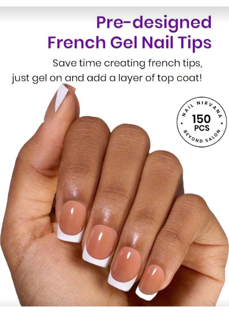 Shein Jelly Artificial Nails with White Tips 150pcs Multicolor - Image 2