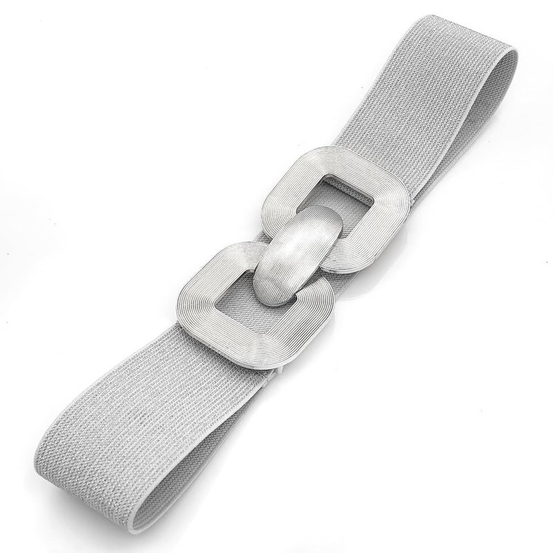 BAOKELAN Wide Elastic Belts for Women Stretchy Cinch Waist Belt for Dresses Bling Silver 85CM - Image 4