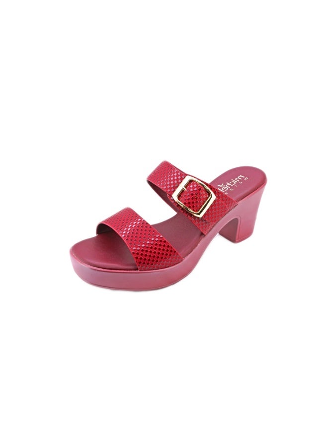 Michelle Morgan 092-2244 Michelle Morgan Ladies Block Heel Sandals 114RJ857 Maroon 36  - Image 3
