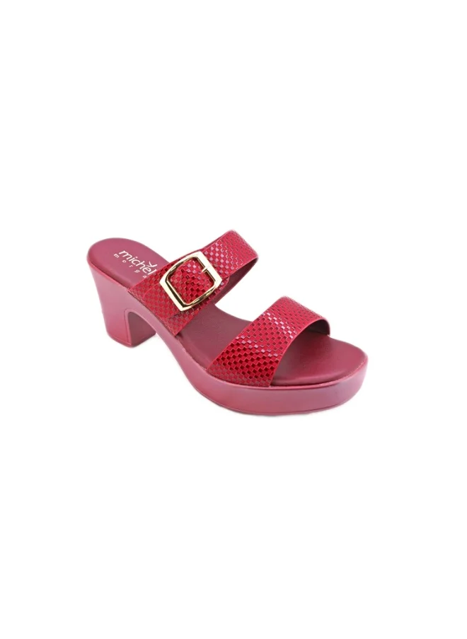 Michelle Morgan 092-2244 Michelle Morgan Ladies Block Heel Sandals 114RJ857 Maroon 36