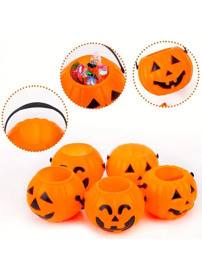 8 Pcs Halloween Pumpkin Bucket Portable Decor Basket Party Supplies - Image 5