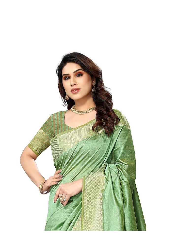 Accessorize Kingdom - Women's Assam Silk Saree With Unstitched Blouse Piece (Assam Silk) - Image 1