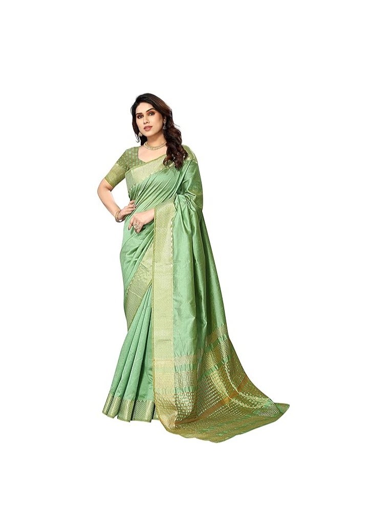 Accessorize Kingdom - Women's Assam Silk Saree With Unstitched Blouse Piece (Assam Silk) - Image 1