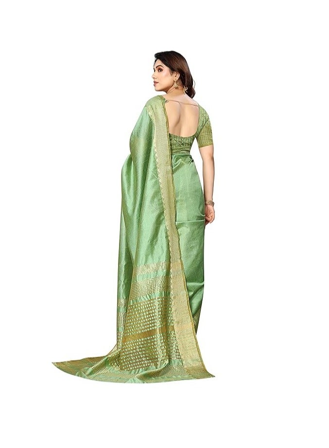 Accessorize Kingdom - Women's Assam Silk Saree With Unstitched Blouse Piece (Assam Silk) - Image 1