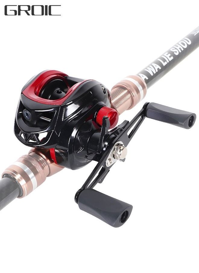 GROIC Baitcasting Reels, New Compact Design Baitcaster Fishing Reel, 17.64LB Carbon Fiber Drag, Full Metal Spinning Wheel Cross-Fire 8 Magnet Braking System, Fishing Wheel Available in  7.2:1  - Image 1