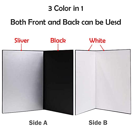 STORE 2508 Store2508 3 in 1 Photography Reflector Background Cardboard, 17 x 12 inch Folding Light Diffuser Board for Still Life, Product and Food Photo Shooting (2 Pcs Silver) - Image 2
