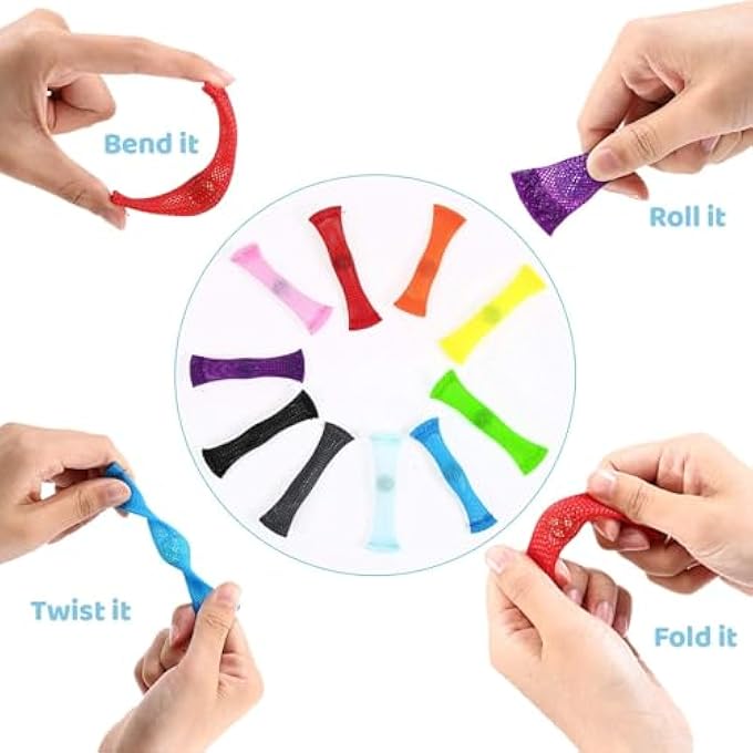 Vanblue Fidget Toy 10Pcs Marble Mesh Fidget Toys Sensory Marble and Mesh Fidget Stress Relieve Toy for Kids Adults ADHD ADD Autism Halloween Decorations - Image 3