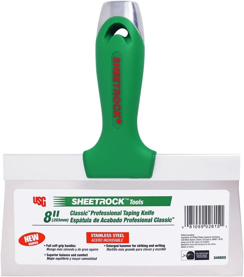 USG Classic 8" Stainless Steel Taping Knife - Image 1