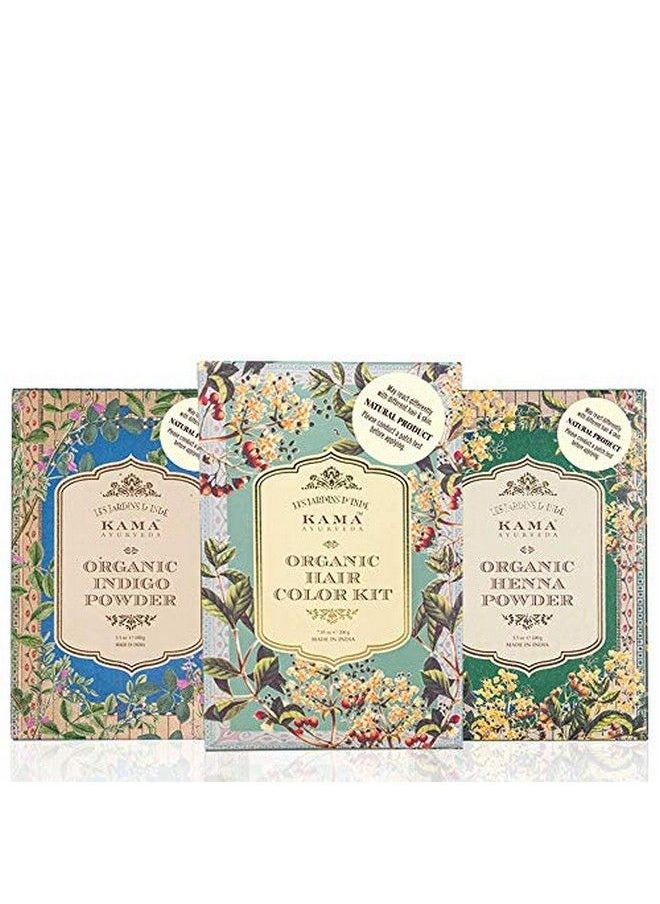 Kama Ayurveda Organic Hair Color Kit Hair Color Henna Powder And Indigo Powder 200G Multicolor (Pack Of 1 Each)  - Image 1