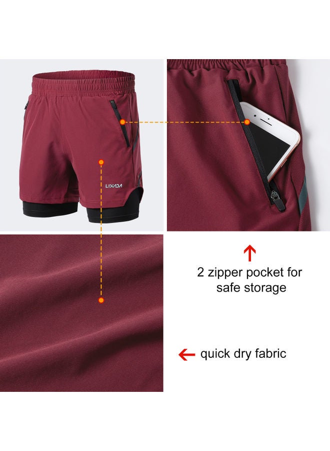 NIBEMINENT Men 2 in 1 Quick Drying Breathable Jogging Shorts XL  - Image 4